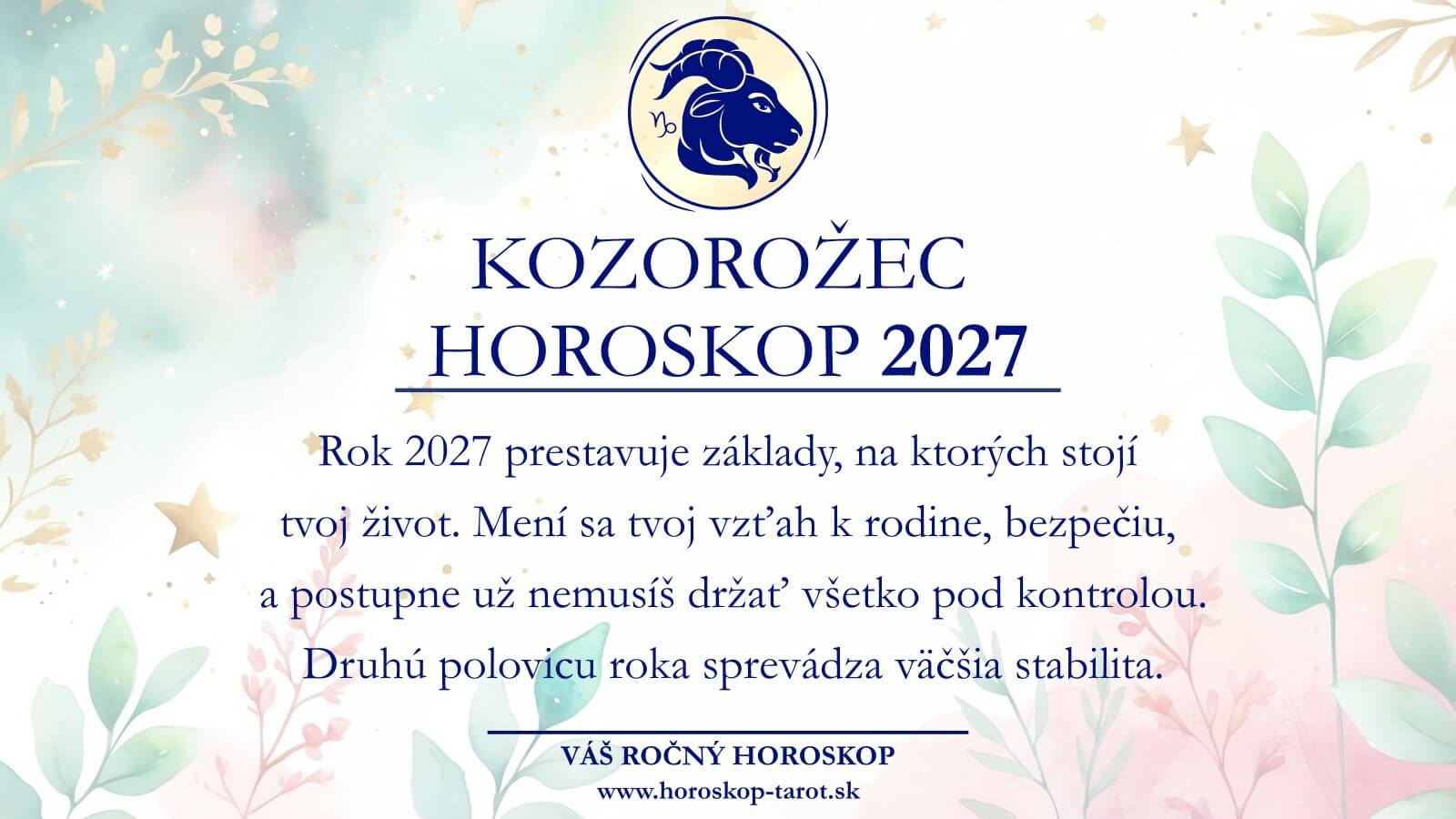 horoskop 2027 kozorožec