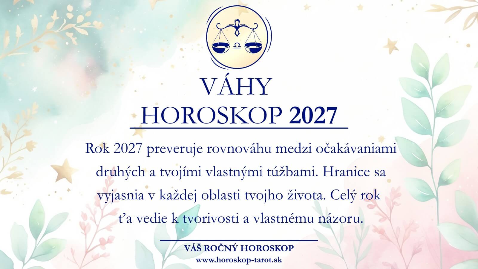 horoskop 2027 váhy