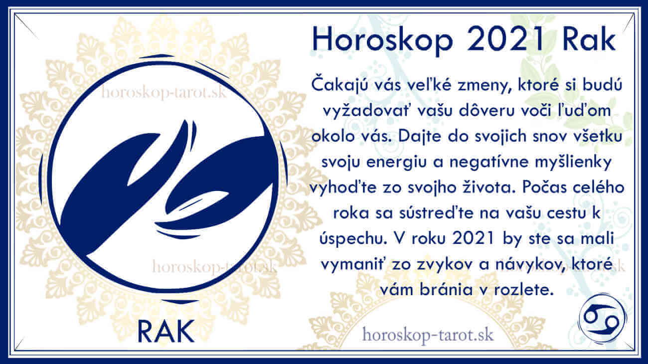 horoskop 2021 pre znamenie rak