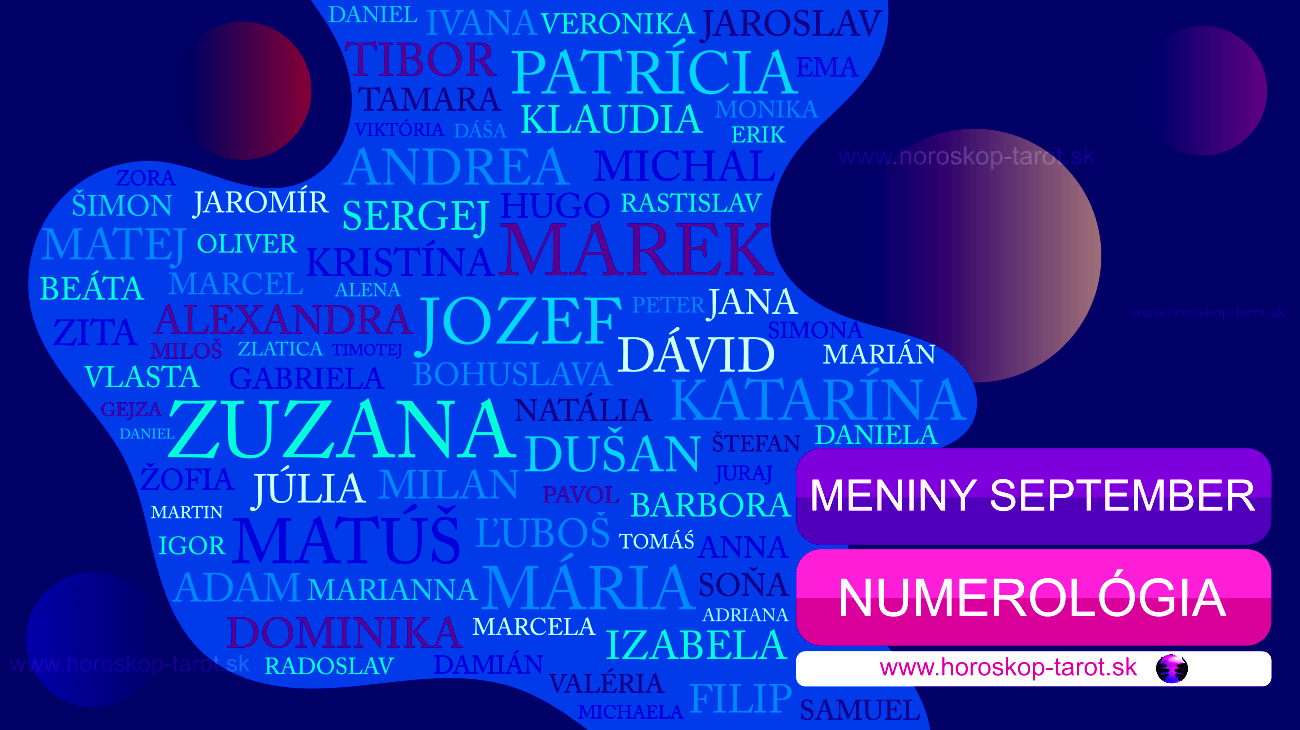 aká je vaša numerologia mena keď oslavujete meniny september?